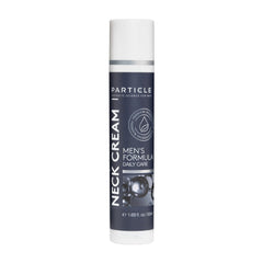 Particle Neck Cream bottle for men with quick-absorbing hydration.