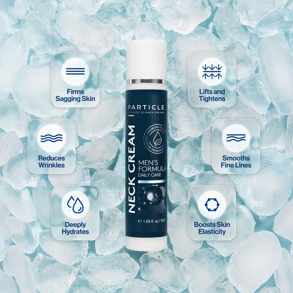Particle Neck Cream texture demonstrates lightweight glide for daily use.