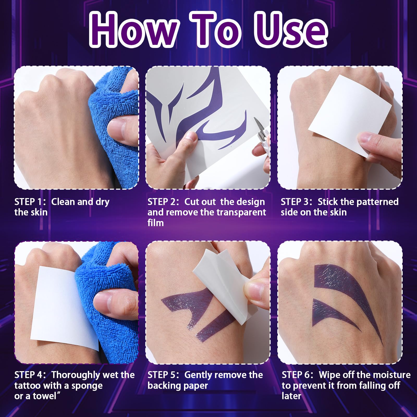 Party Greeting 11-sheet cosplay tattoos offering versatile design options.