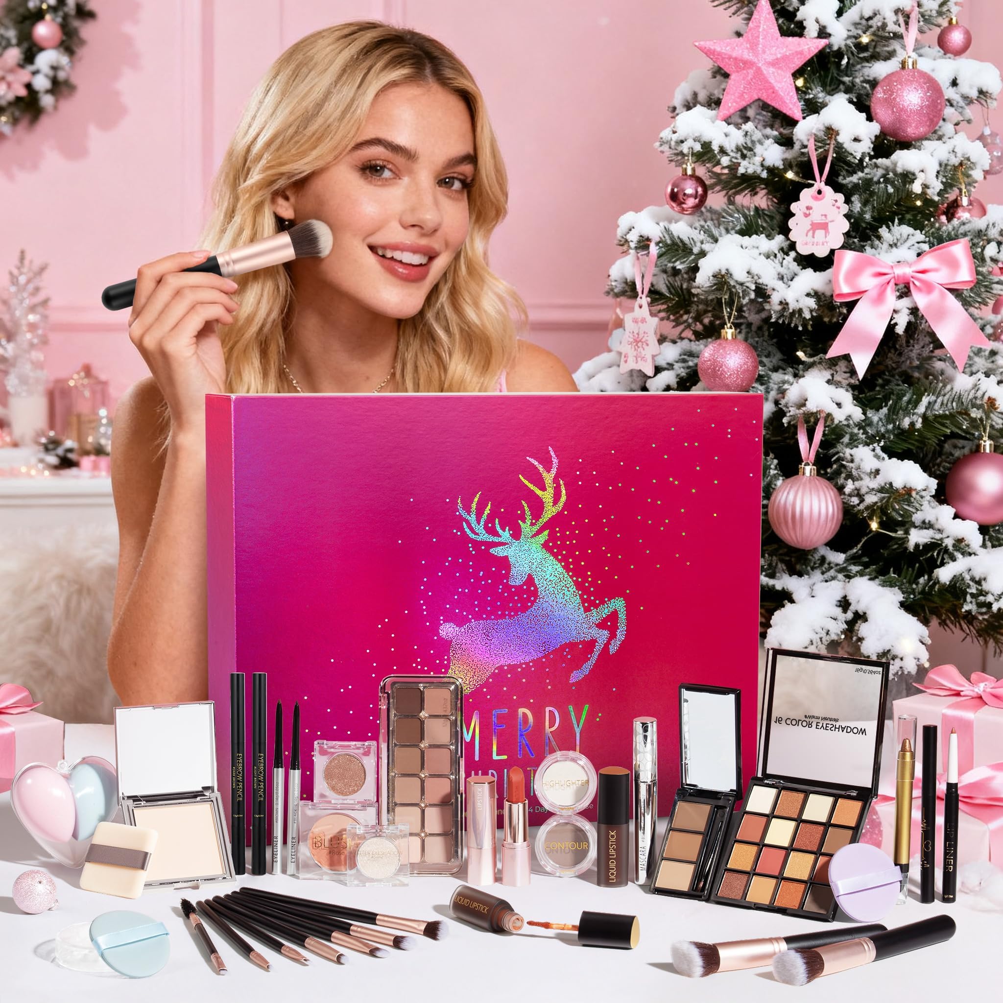 Partylamb makeup advent calendar powder puff included for smooth finish