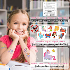 Individually wrapped Partywind tattoo sheets for quick, safe distribution at birthday celebrations.