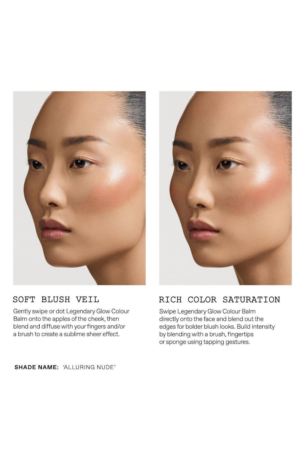 Creamy texture closeup highlighting smooth blend on cheeks.