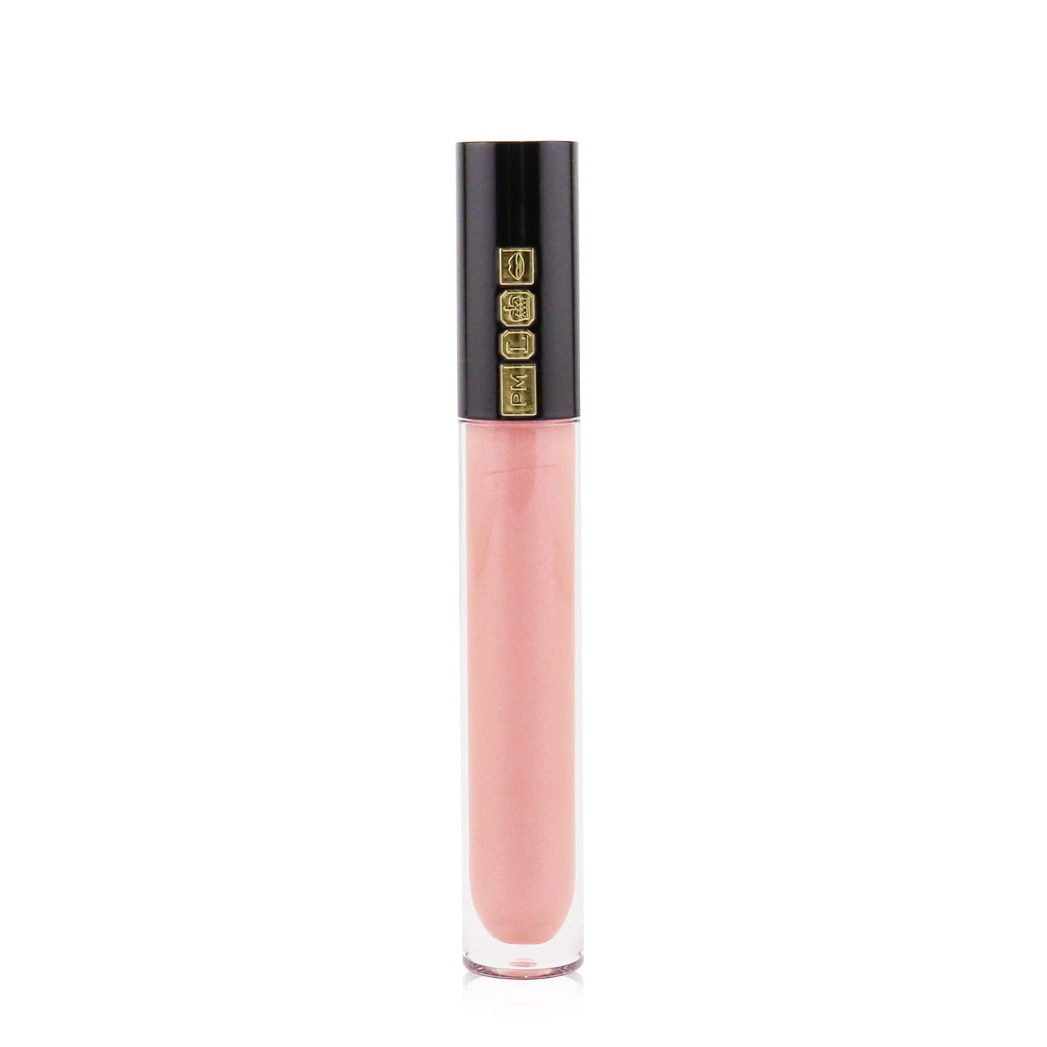 Pat McGrath Labs LUST Peach Perversion lip gloss provides hydrated shine for fuller-looking lips