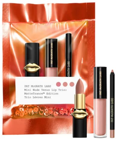 PAT McGRATH Labs Mini Nude Venus Trio packaging, compact on-the-go touch-ups.