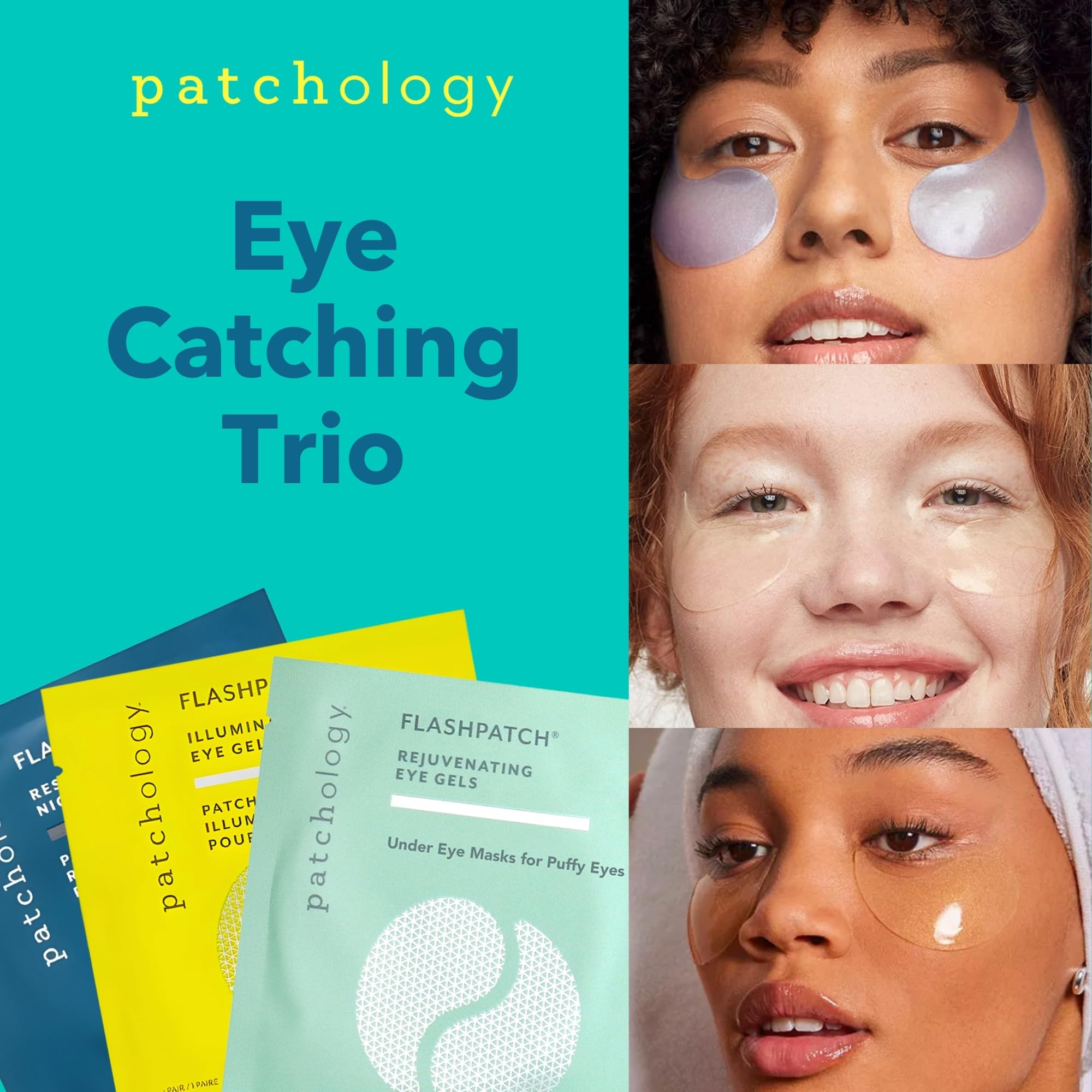 Patchology All Eyes On You eye mask application demonstrates quick, 5-minute rejuvenation.