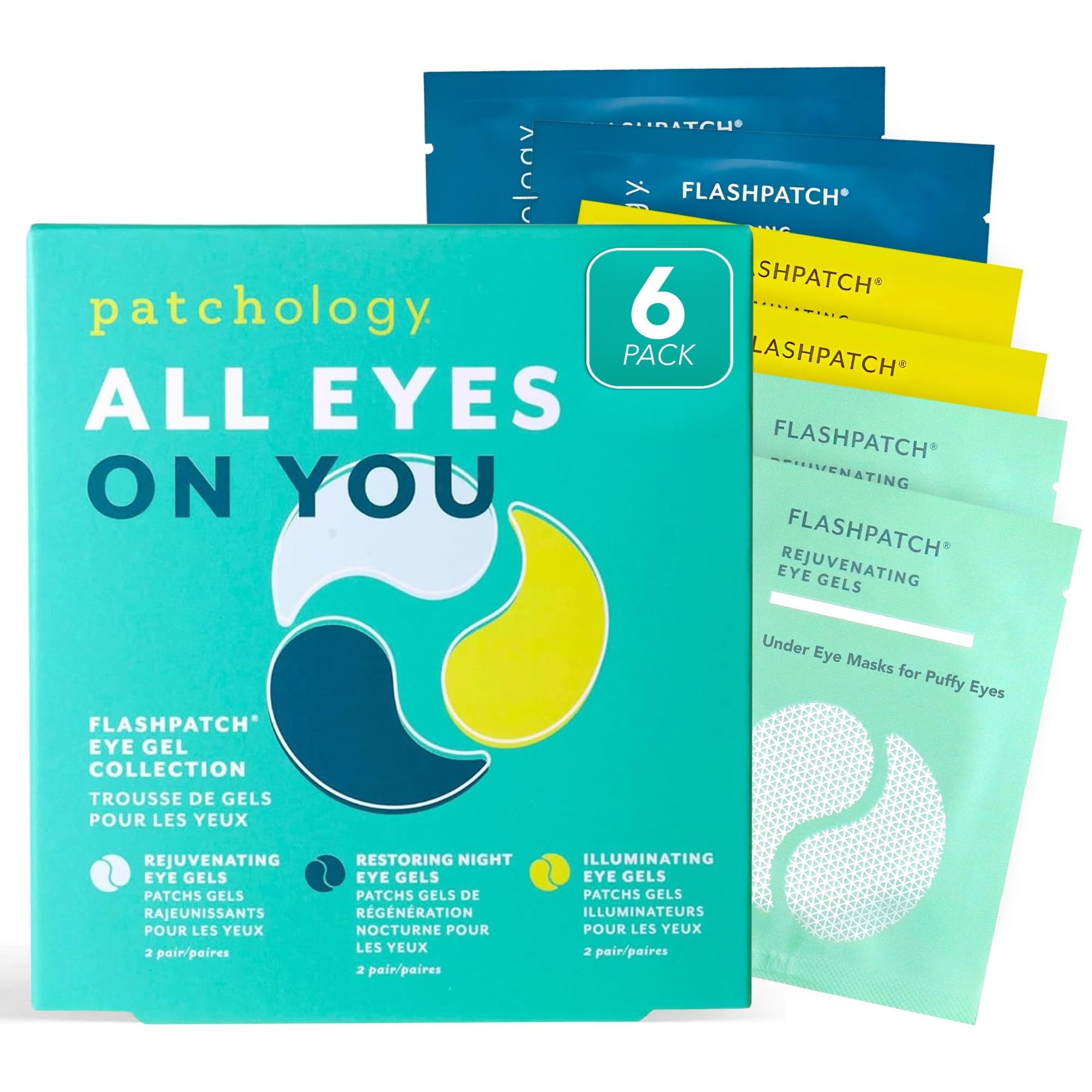 Patchology All Eyes On You eye mask packaging shows a convenient, travel-friendly solution.