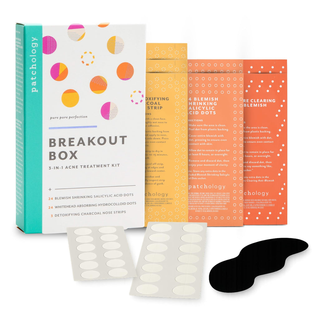 Patchology Breakout Box charcoal nose strips for deep cleansing and pore unclogging