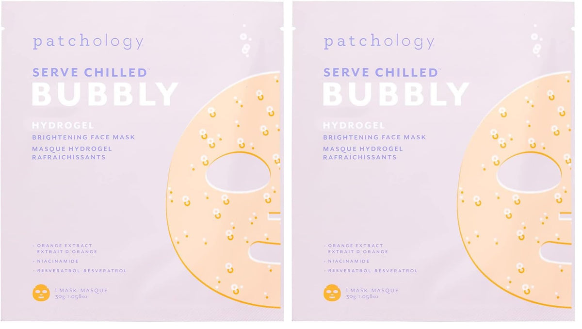 Patchology Brightening Gel Mask bubble-application boosts radiance for a quick glow