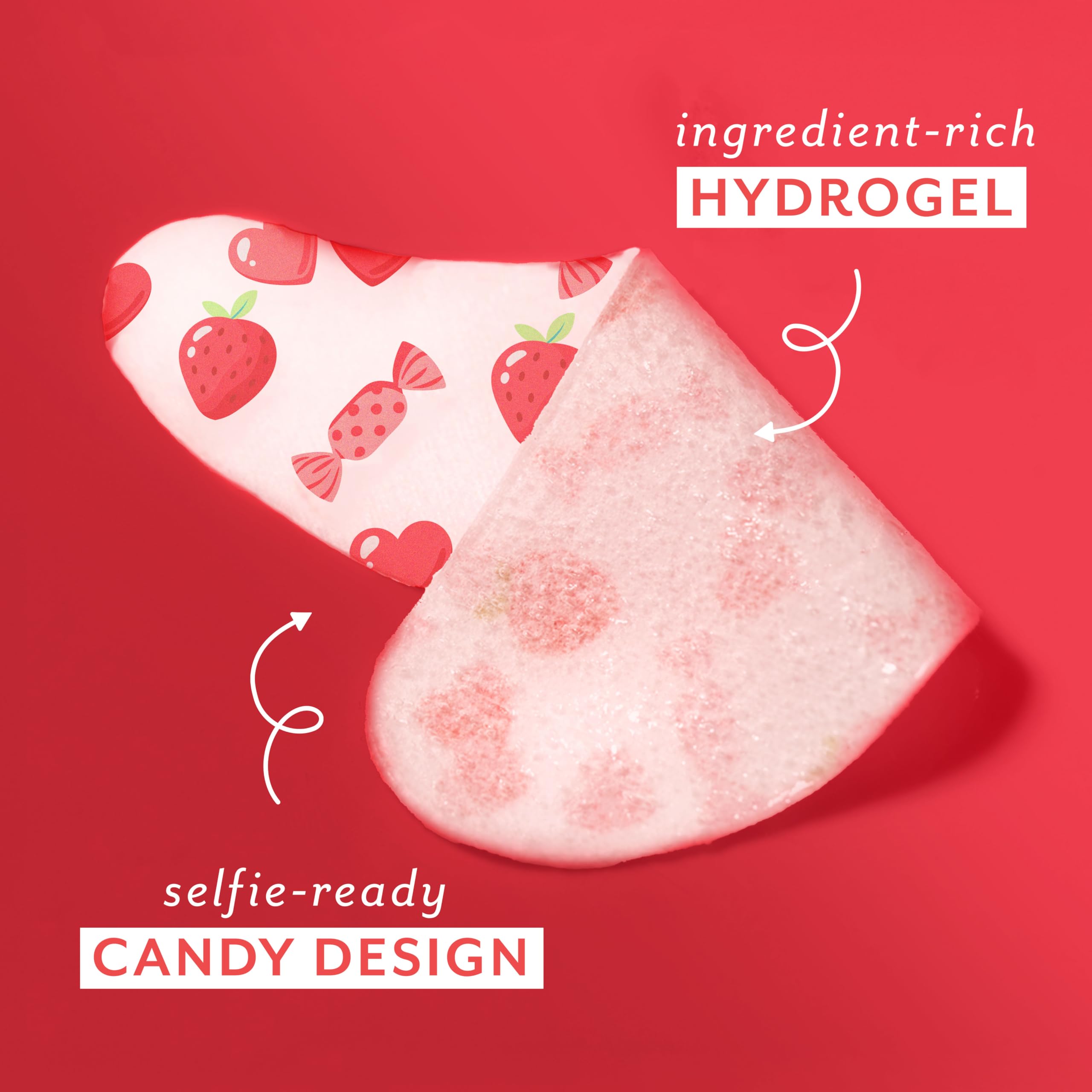 Patchology Eye Want Candy patches on hand reveal cooling texture and hydration.