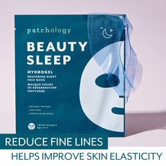 Patchology hydrogel mask packaging highlights convenient at home spa ritual.