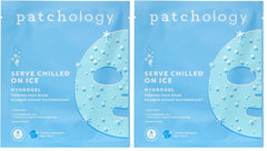 Patchology iced cooling hydrogel mask pack of 2 for at-home spa moments.