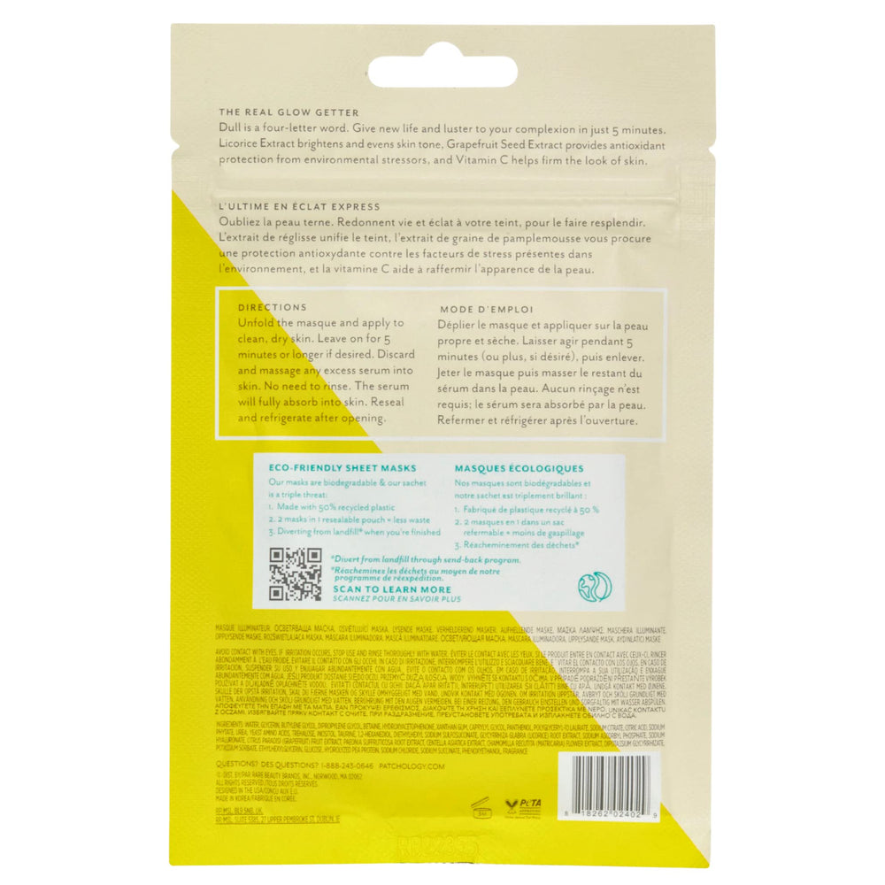 Patchology Morning-glow sheet mask provides quick lift on busy mornings.