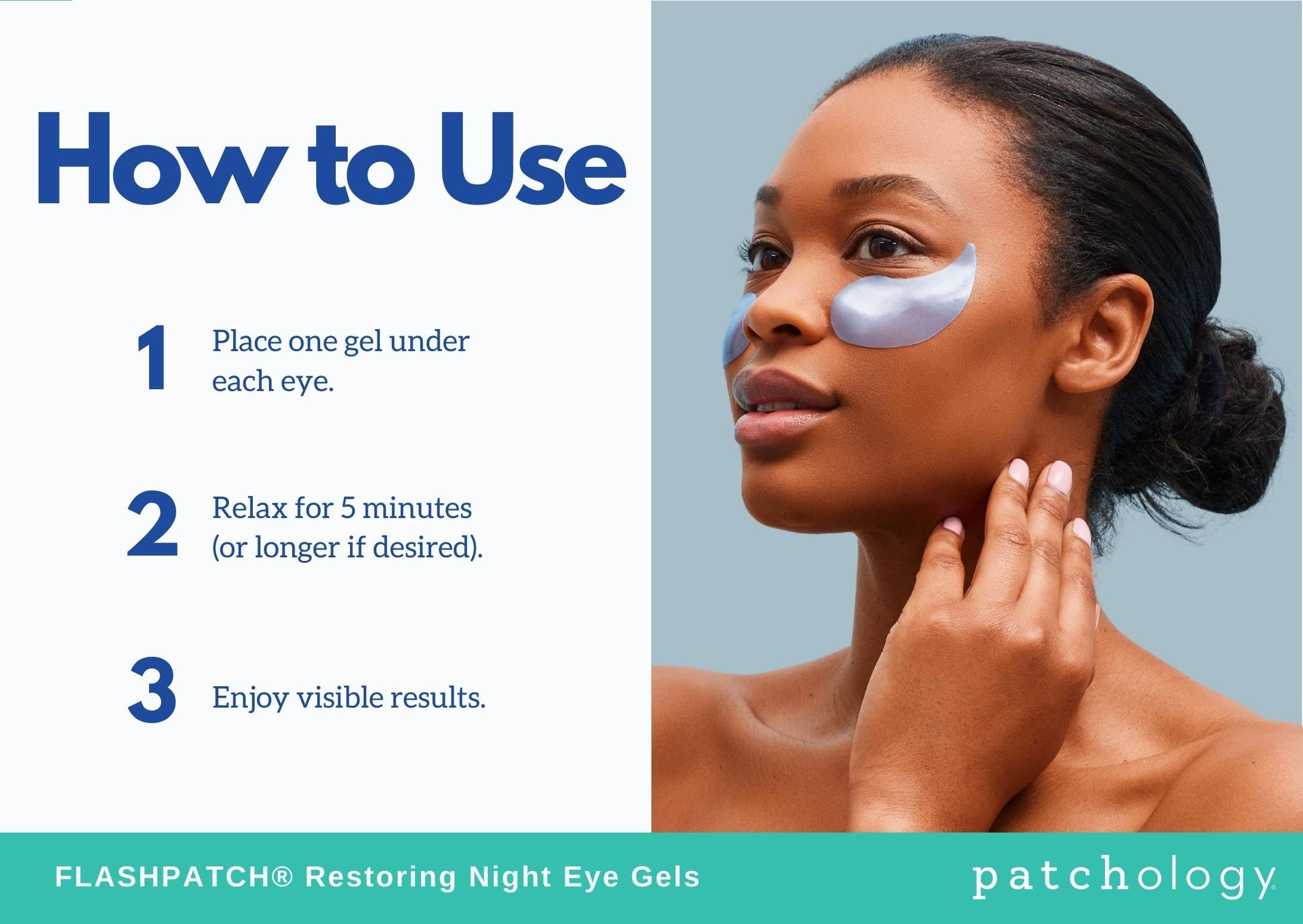 Patchology Restoring Eye Patches texture close-up shows soothing hydrogel