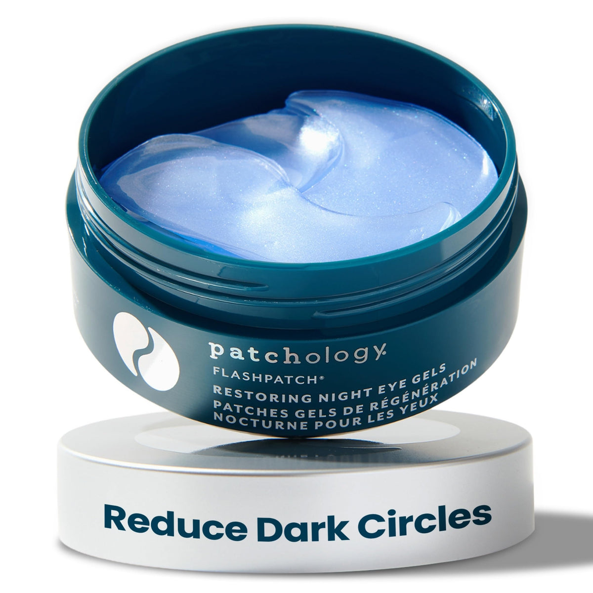 Patchology Restoring Night Eye Patches box closeup with retinol and hydration