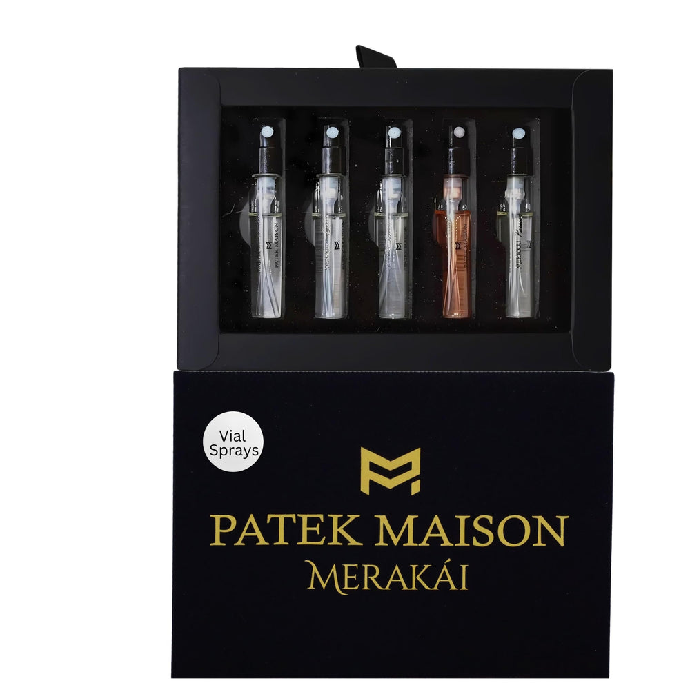 Patek Maison Merakai set packaging showing travel-friendly gift set.
