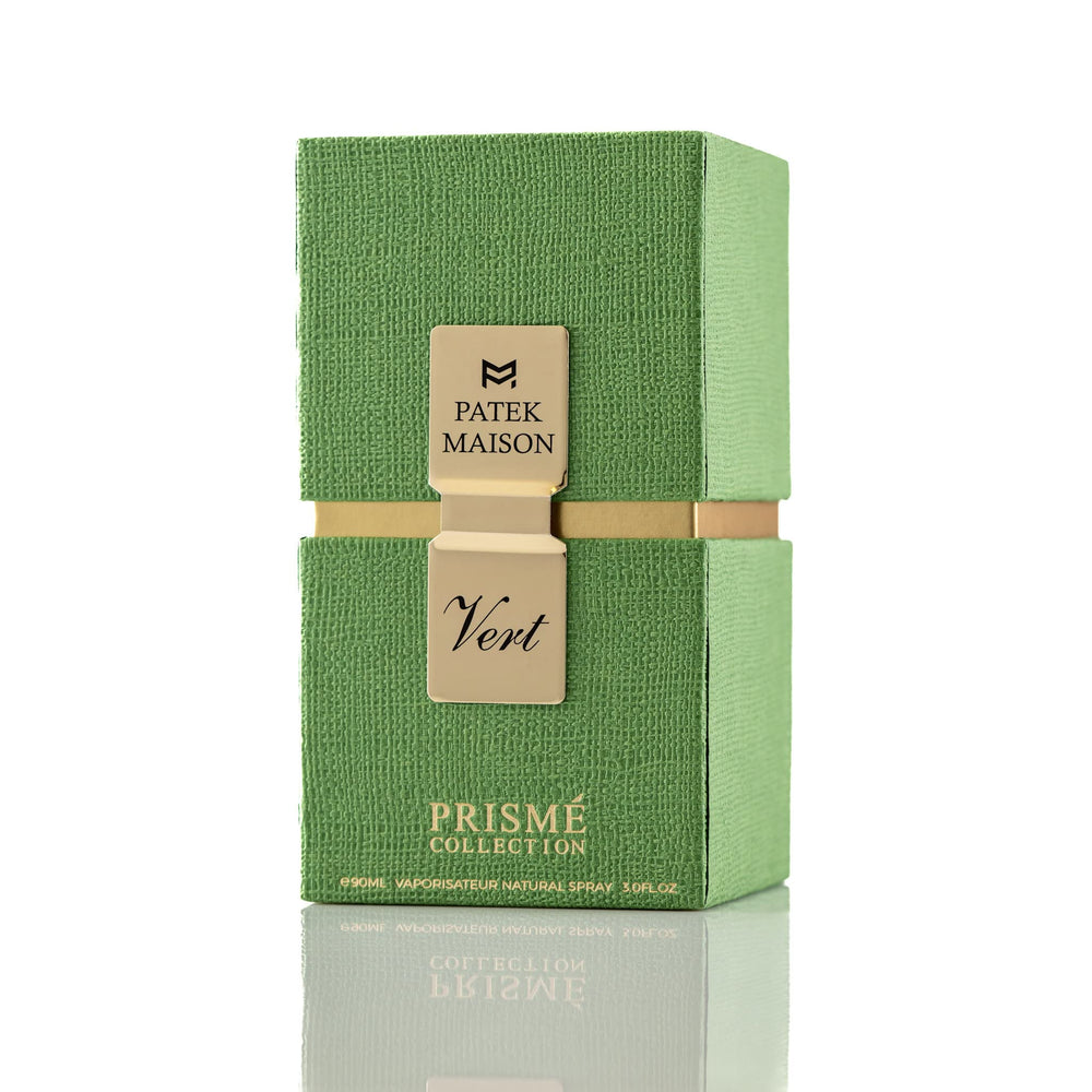 Patek Maison Prisme Vert packaging close-up conveys premium branding