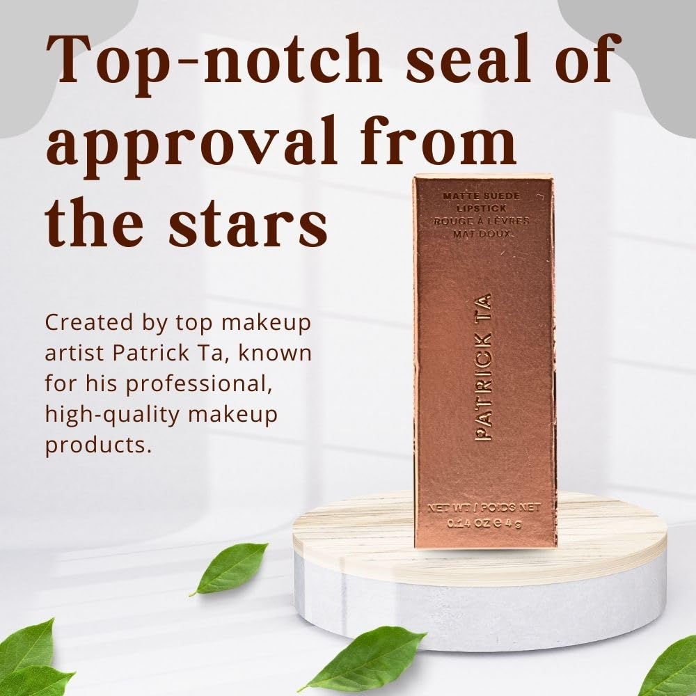 Patrick Ta Major Headlines Matte Suede Lipstick Shy demonstrates precise, smooth application.