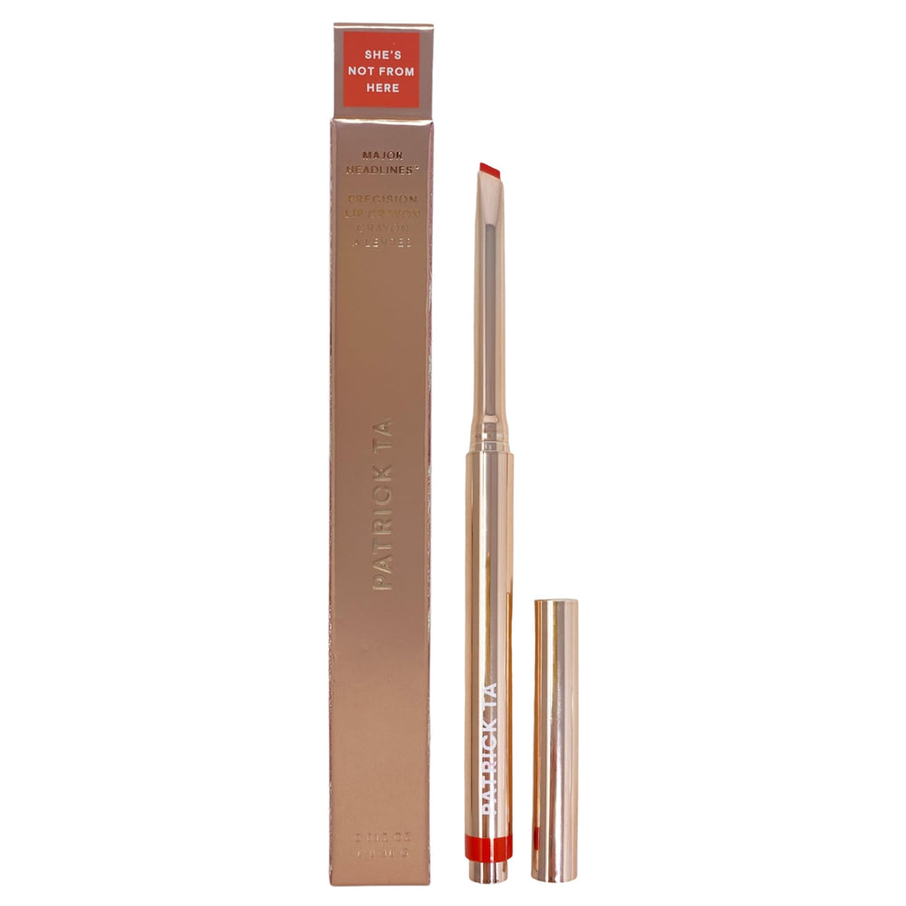 Patrick Ta Major Headlines Lip Crayon in Shes Not From Here swatch with long-lasting color