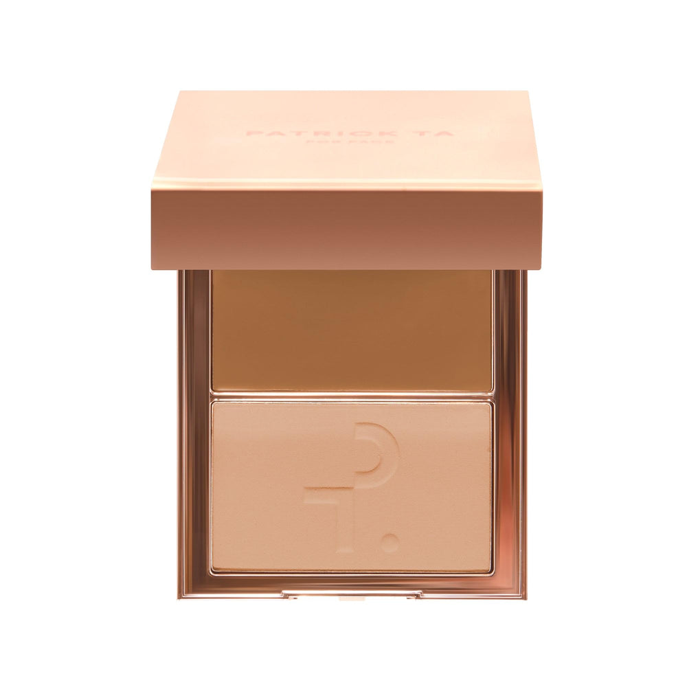 Patrick Ta Major Skin Creme Foundation compact in golden warm delivers seamless medium coverage.