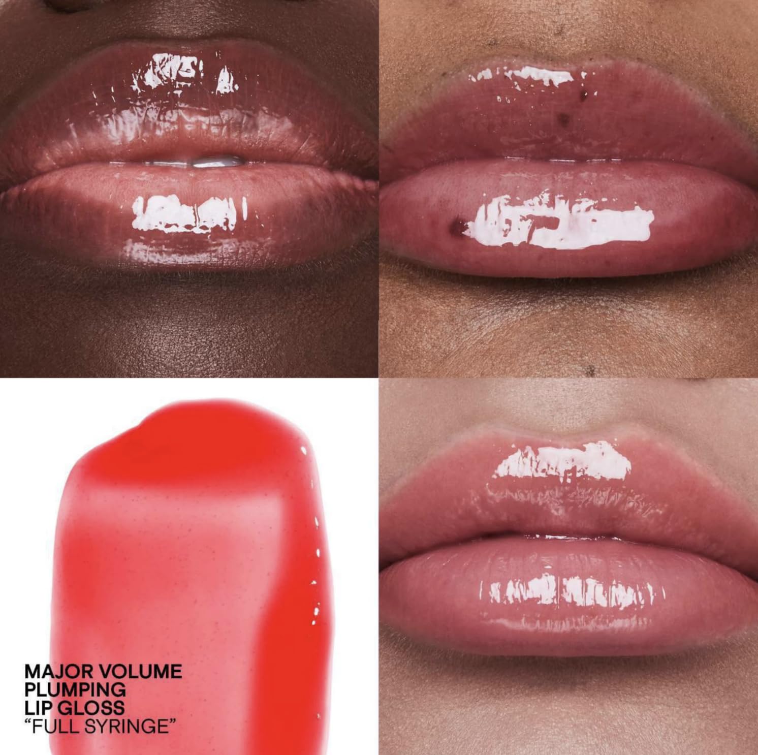 Close-up of Patrick Ta gloss showing deep hydration and radiant shine.