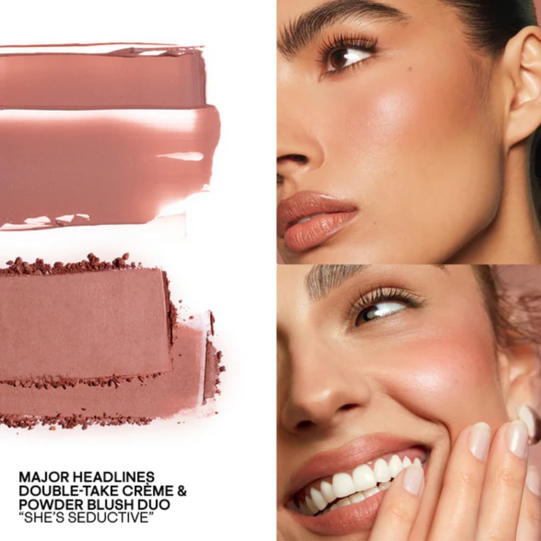 Patrick Ta She's Seductive duo in action, cream and powder layering for glow.