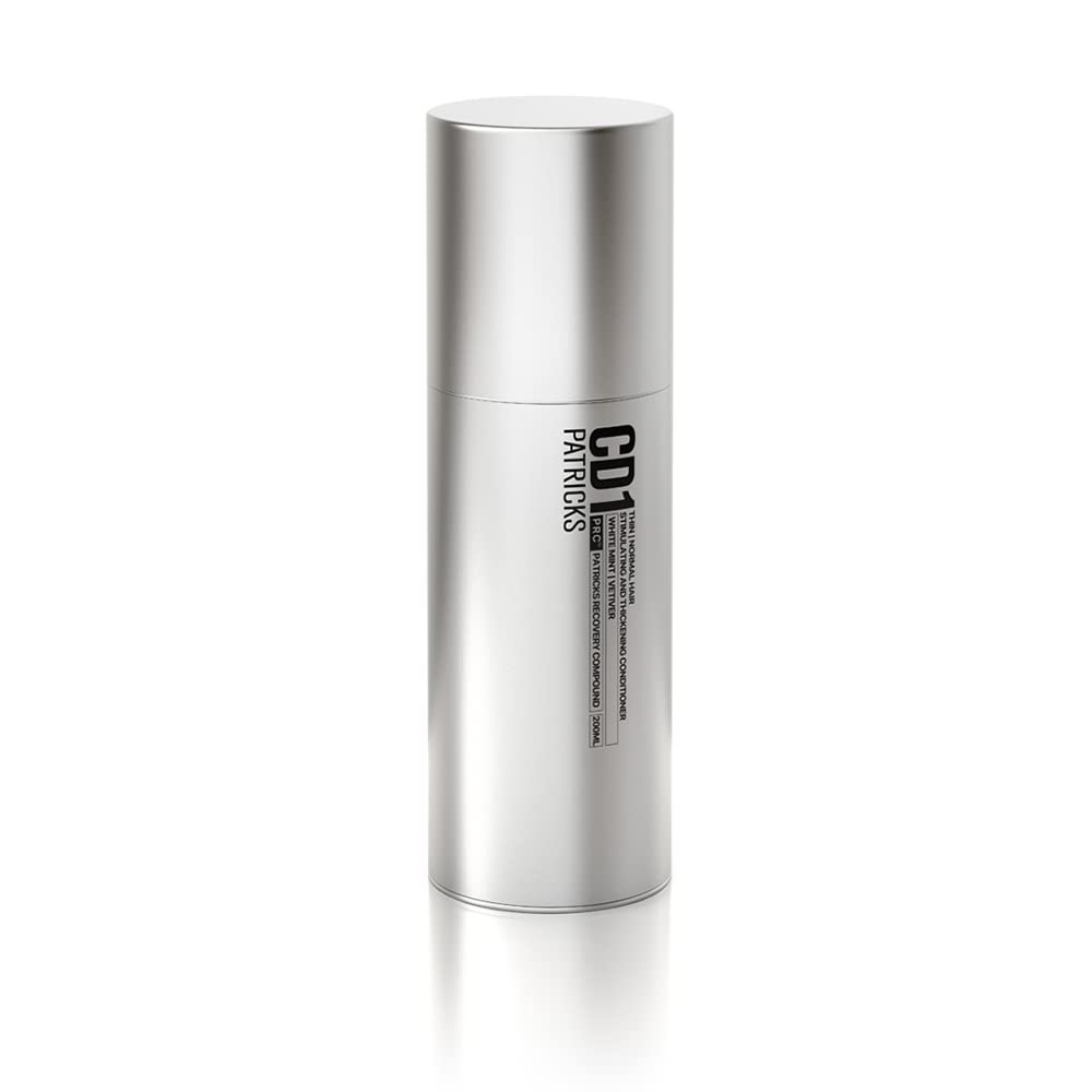 PATRICKS CD1 thickening conditioner bottle supports fuller-looking hair during daily grooming.
