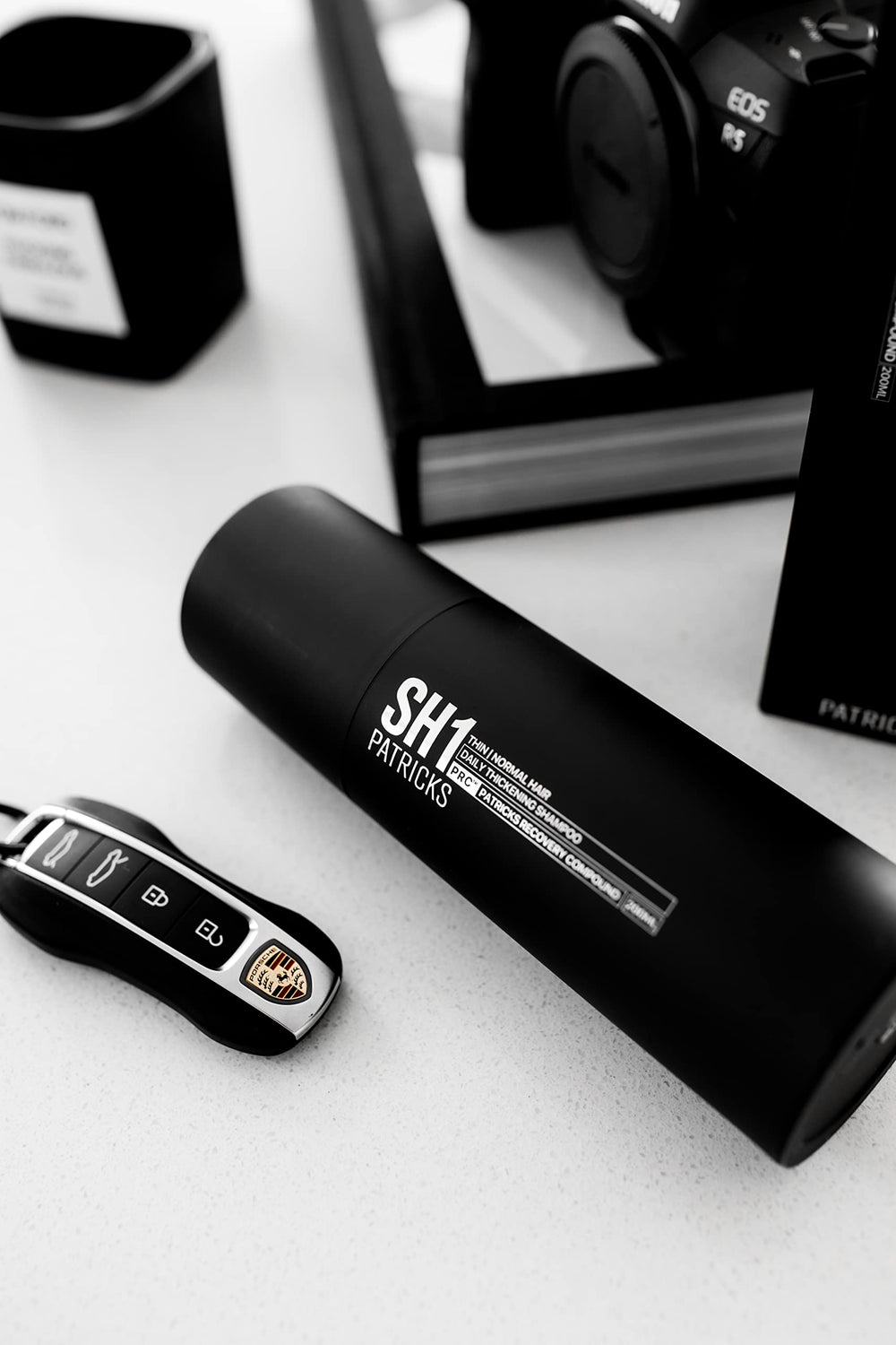 PATRICKS SH1 close-up showcases premium hair care ritual