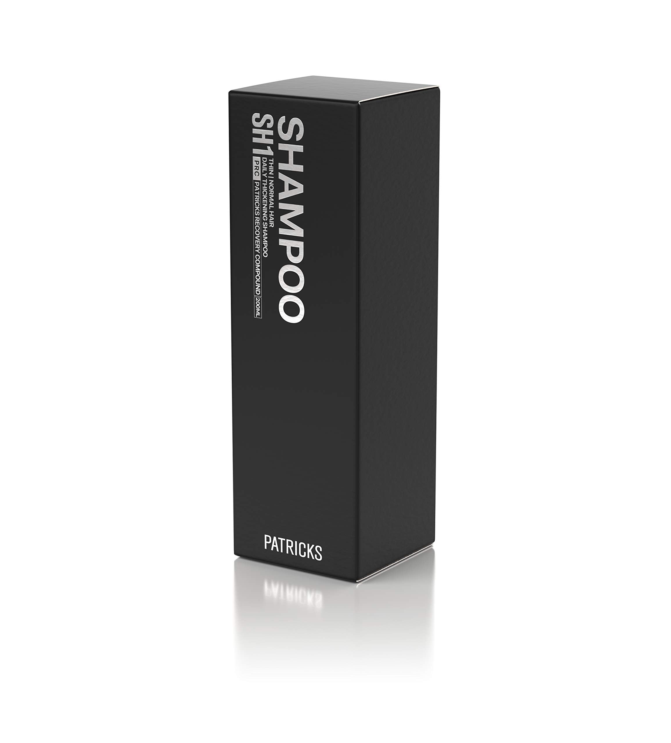 PATRICKS SH1 label confirms vegan, sulfate-free, paraben-free formulation