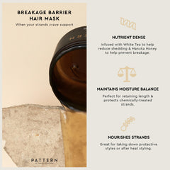PATTERN Breakage Barrier Mask during application delivers hydrated smoother curls