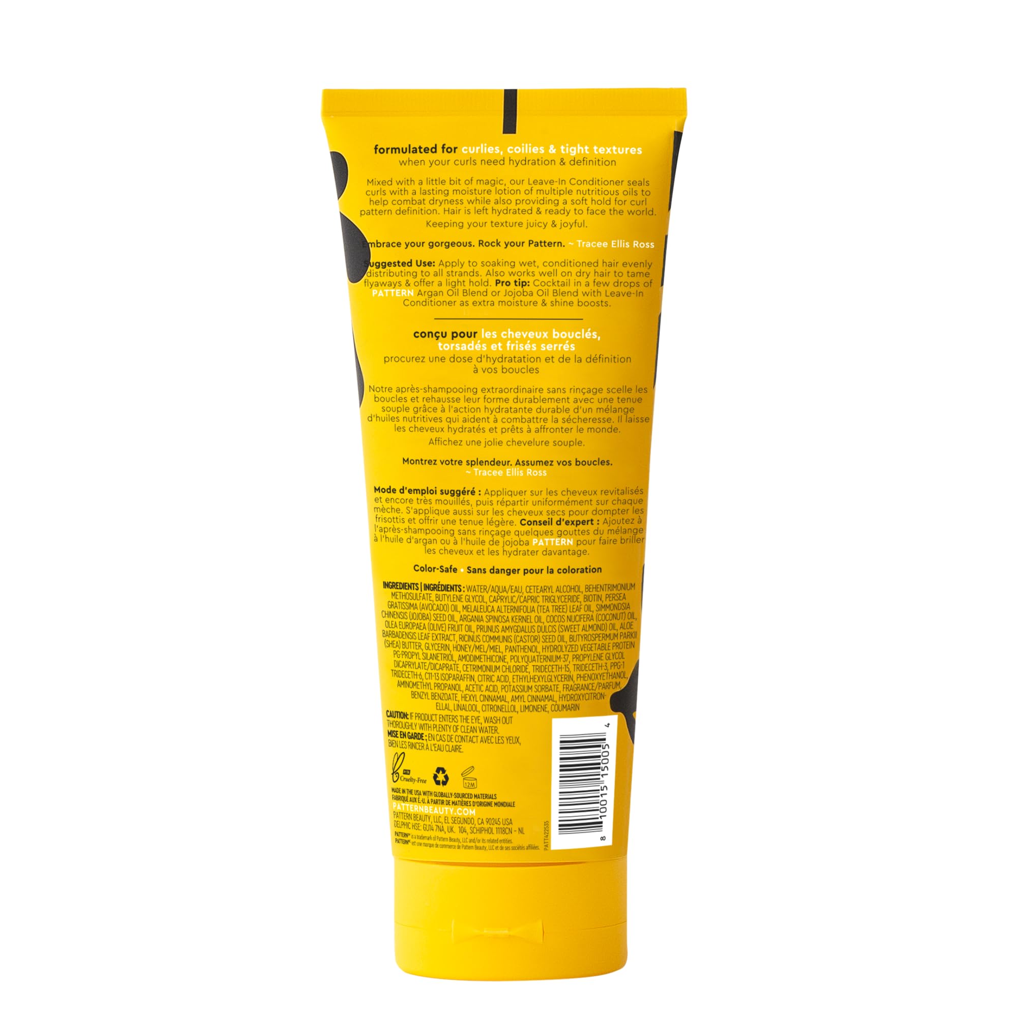 PATTERN Beauty Hydration Shampoo bottle showcasing oils for scalp nourishment and moisture.
