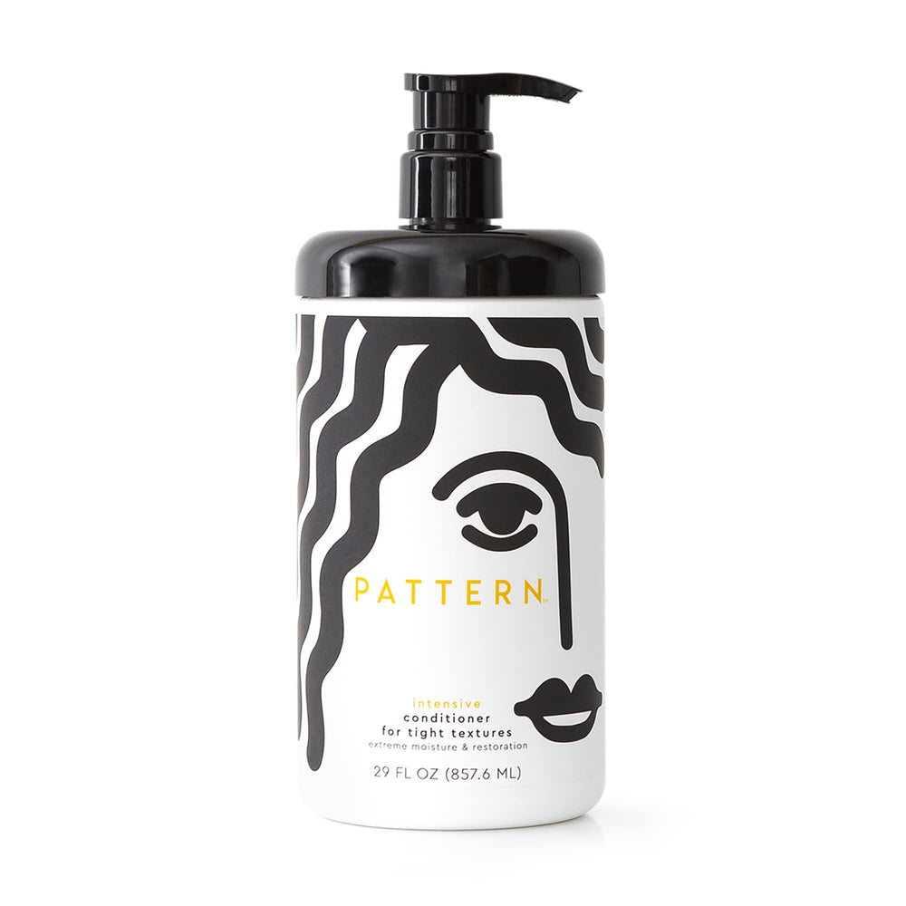 Pattern Beauty Intensive Conditioner bottle boosts moisture for tight 3a-4c curls.