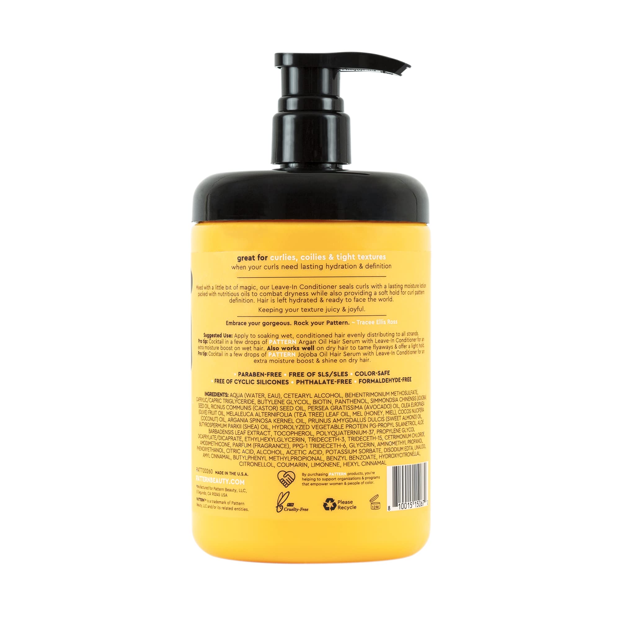 PATTERN Beauty Leave-In Conditioner detangles hair for smoother styling.