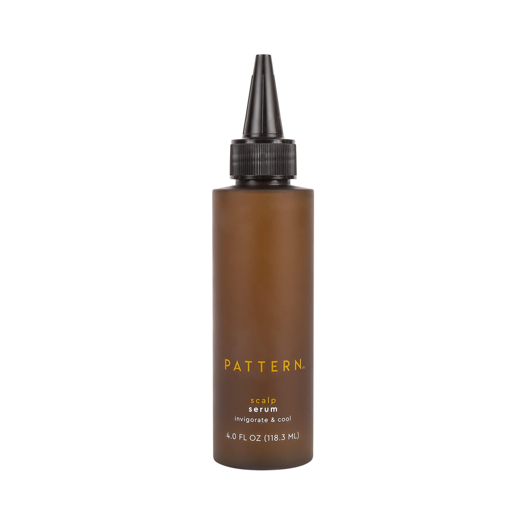 PATTERN Beauty scalp serum with rosemary and peppermint bottle soothes a dry scalp.