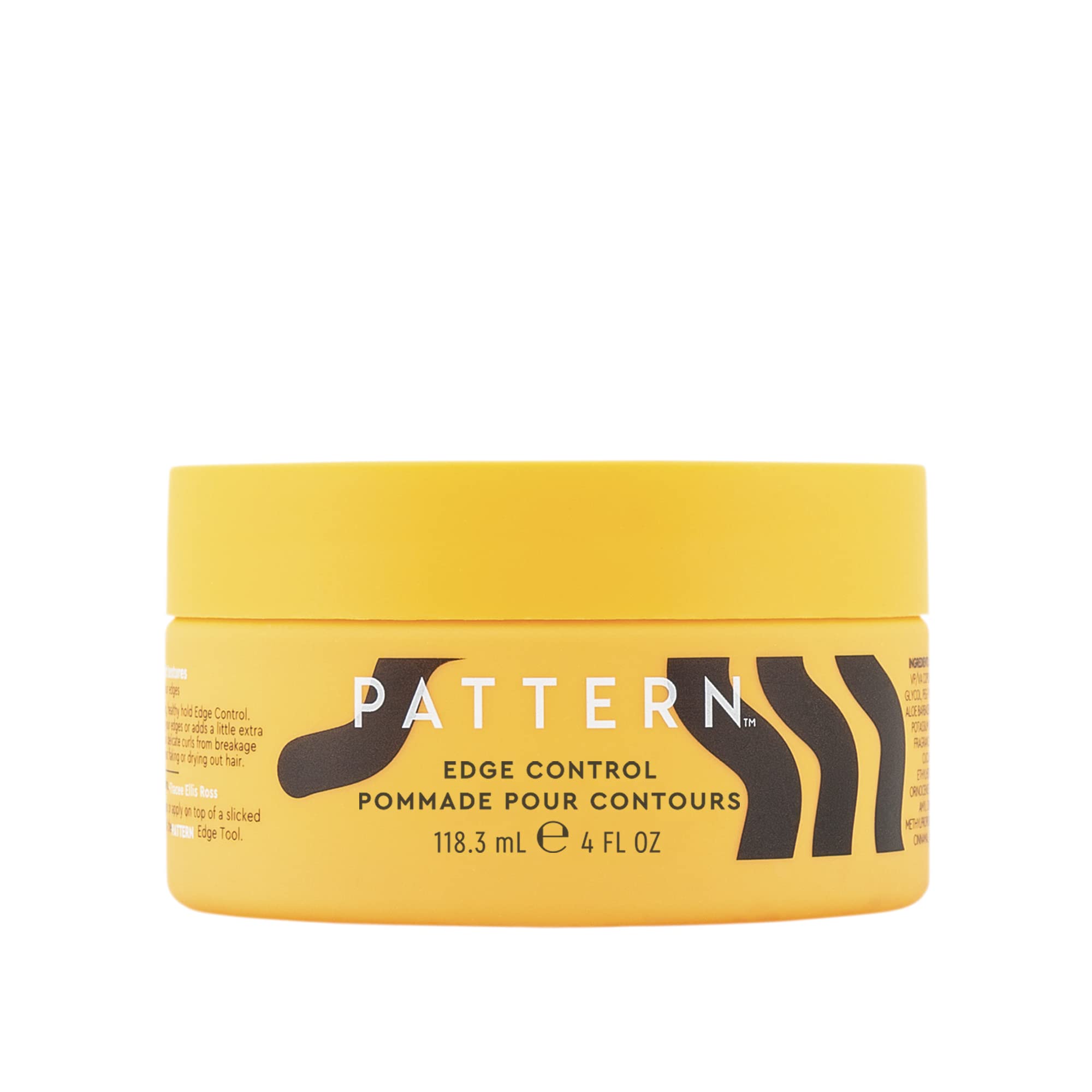 PATTERN Edge Control with Mango Seed Butter in a jar for smooth, defined curls.