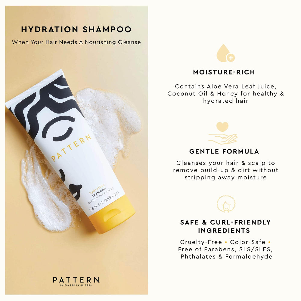 PATTERN Hydration Shampoo aloe vera leaf highlighting scalp hydration