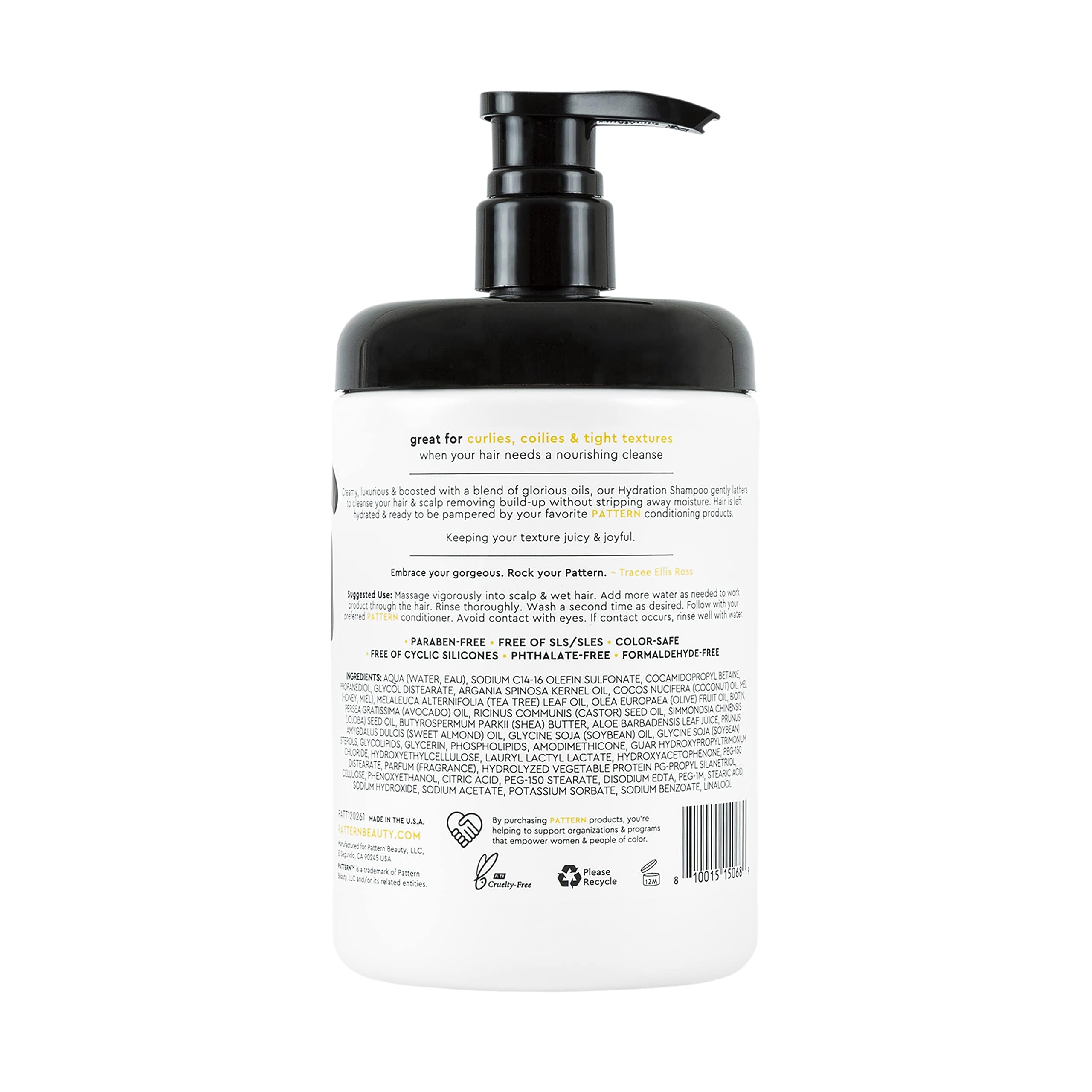 PATTERN Hydration Shampoo on dry curls demonstrating long lasting moisture