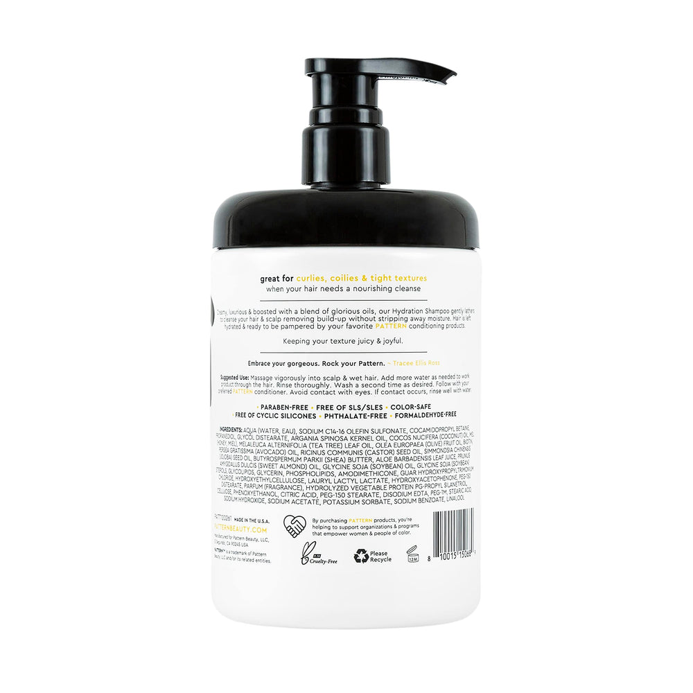 PATTERN Hydration Shampoo on dry curls demonstrating long lasting moisture