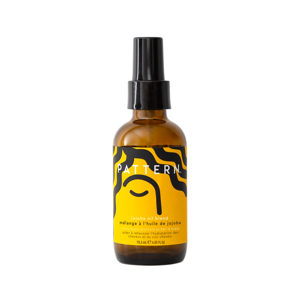 PATTERN Jojoba Hair Serum bottle delivers lightweight hydration for hair and scalp.