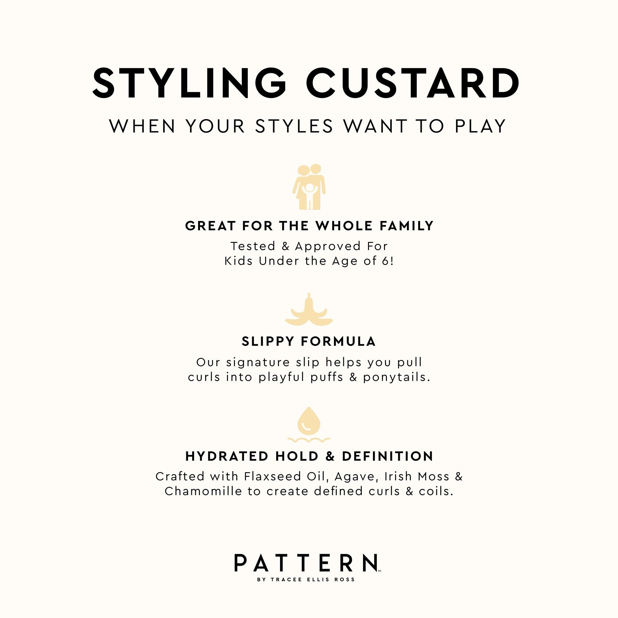 PATTERN Styling Custard recyclable packaging highlights eco-friendly design.