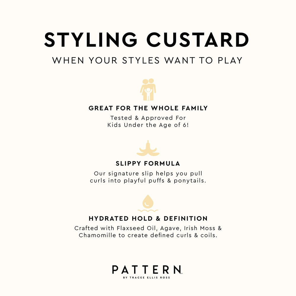 PATTERN Styling Custard recyclable packaging highlights eco-friendly design.