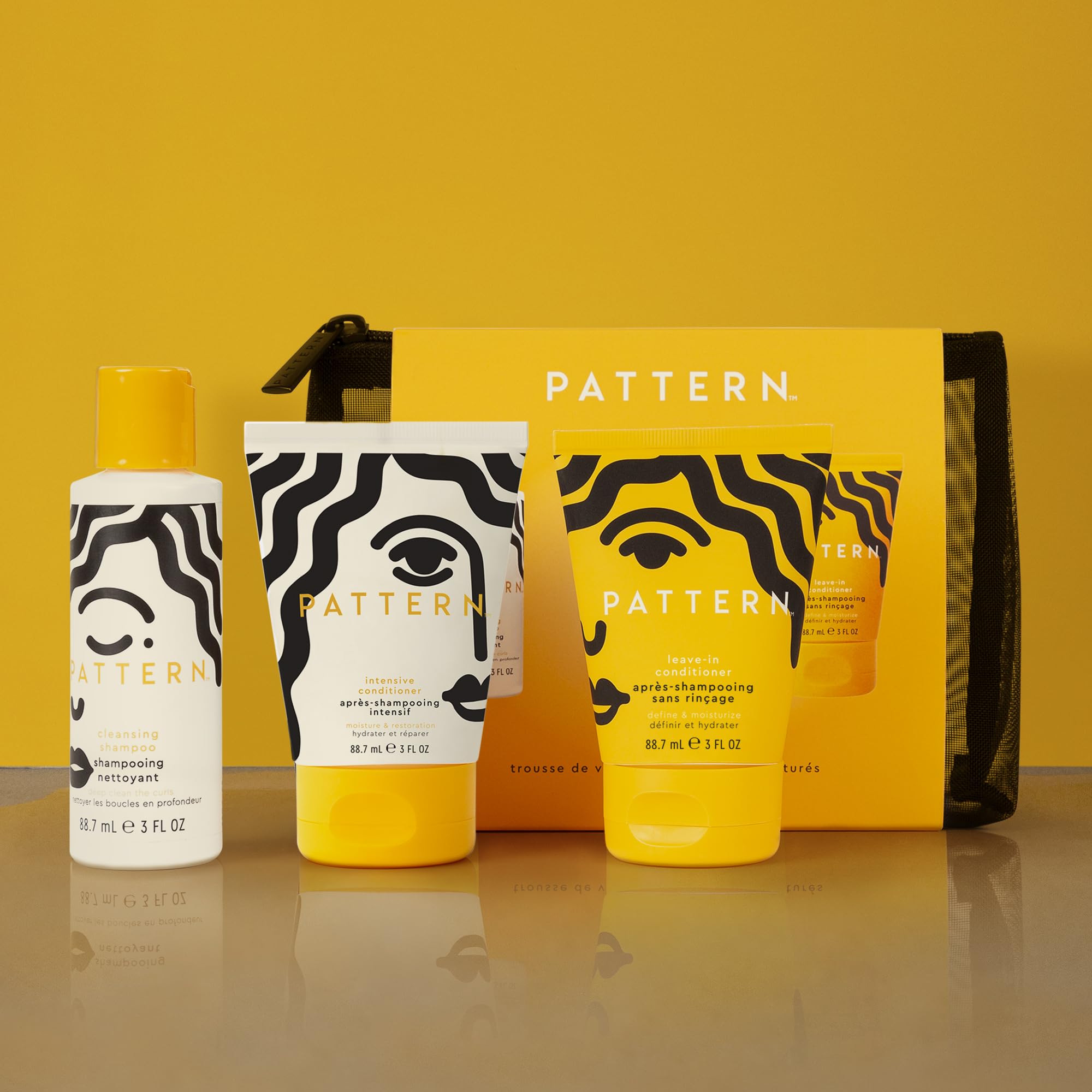 PATTERN Texture Travel Kit refillable tubes support sustainable travel hair care