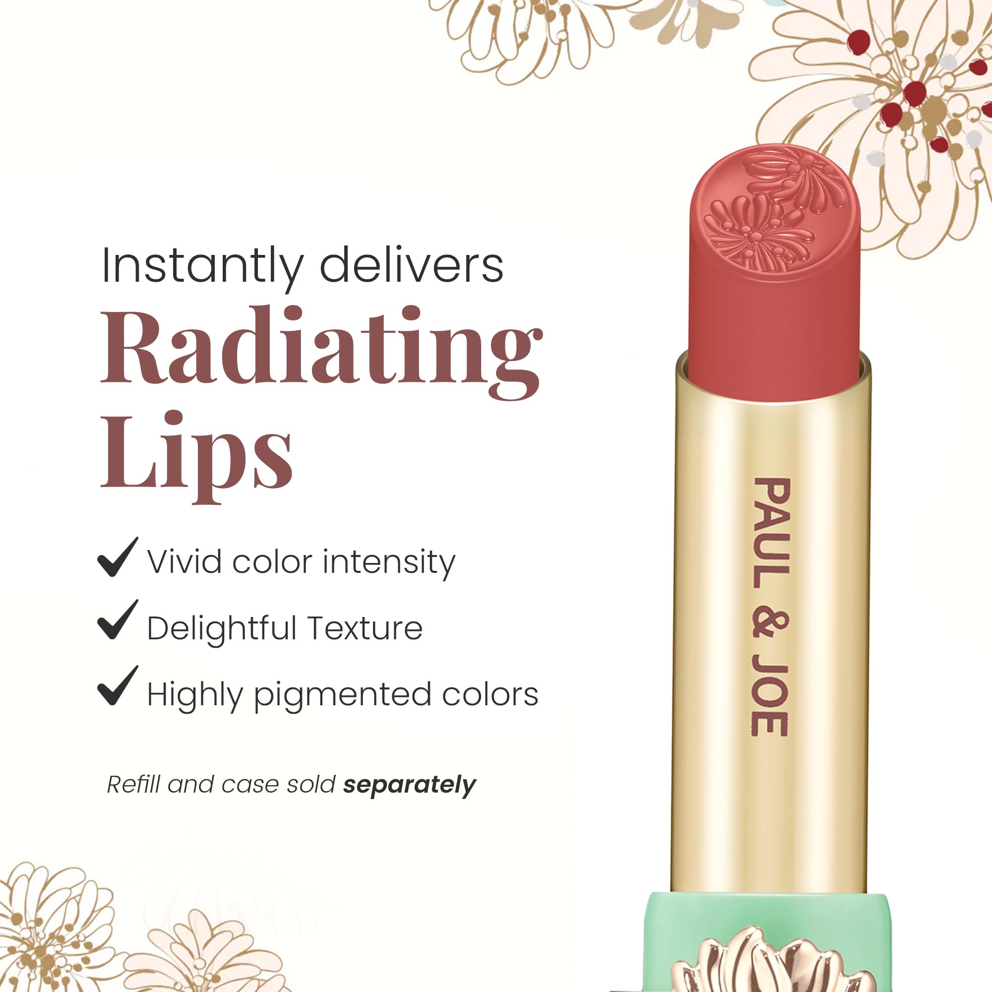 Paul & Joe moisturizing lipstick refill Rich Pigment delivers bold, long-lasting color impact