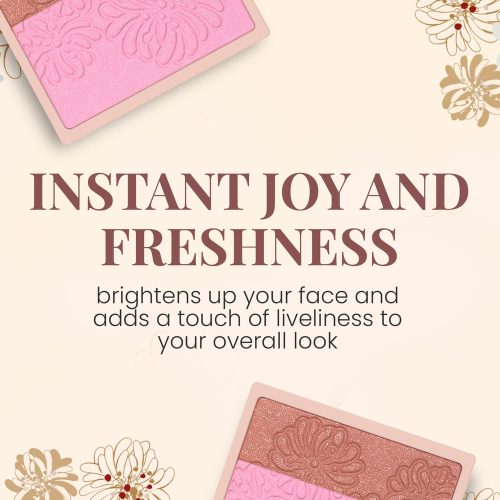Texture of Paul & Joe oil-absorbing blush helping control shine.