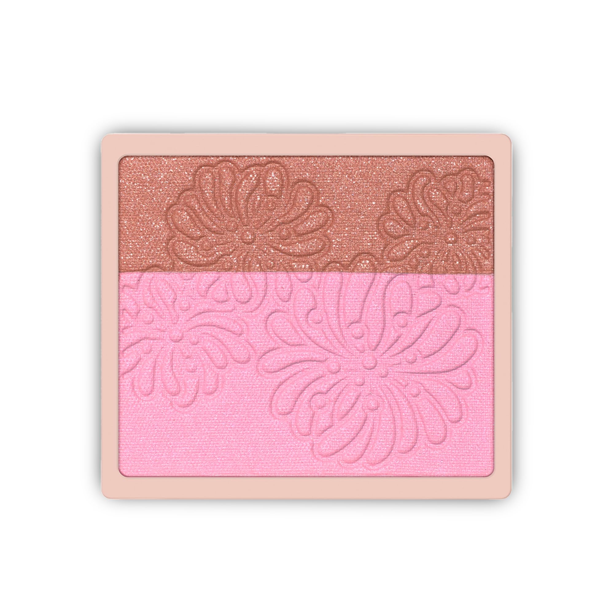 Paul & Joe pressed blush palette refill in 06 Strawberry Chocolate, two-tone color for a natural flush.