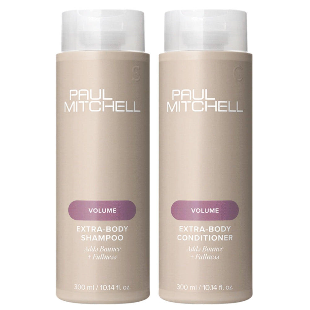 Paul Mitchell Extra-Body Holiday Gift Set bottle highlighting volumizing care for fine hair at the roots