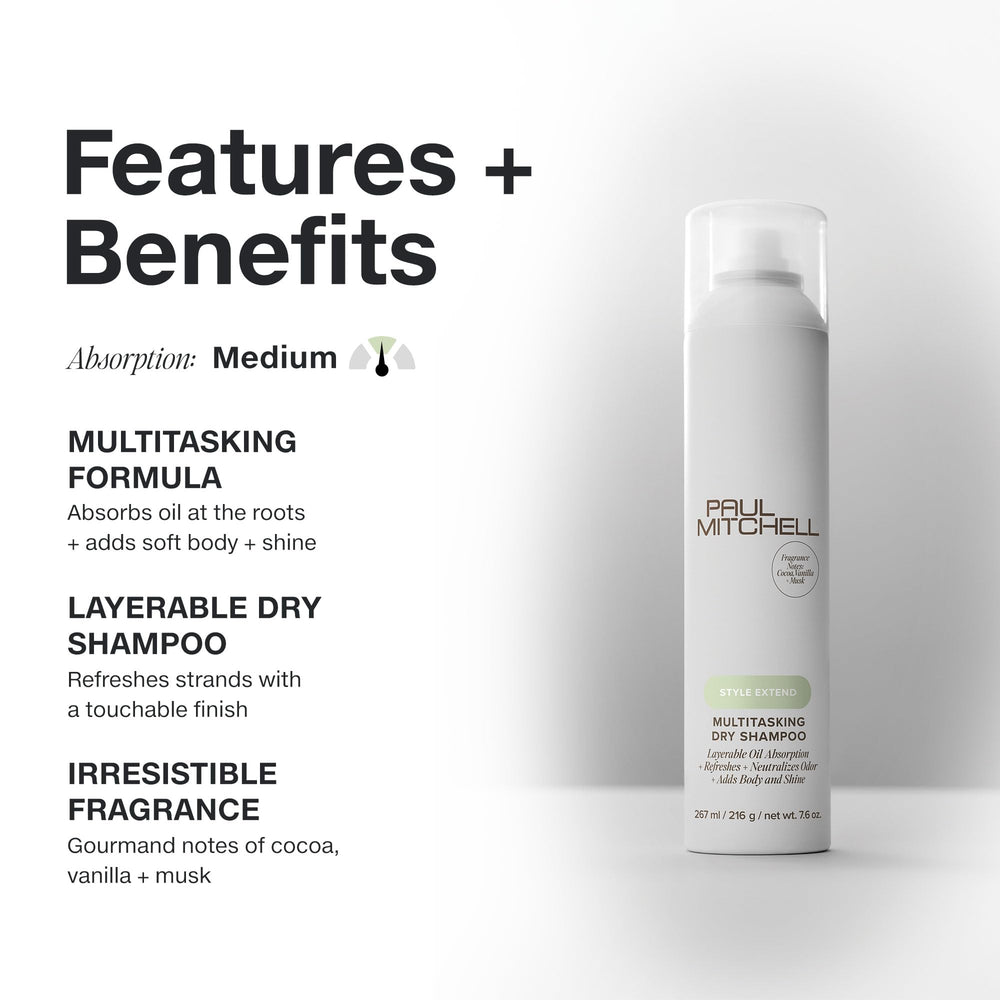 Paul Mitchell Multitasking Dry Shampoo at the roots for oil absorption