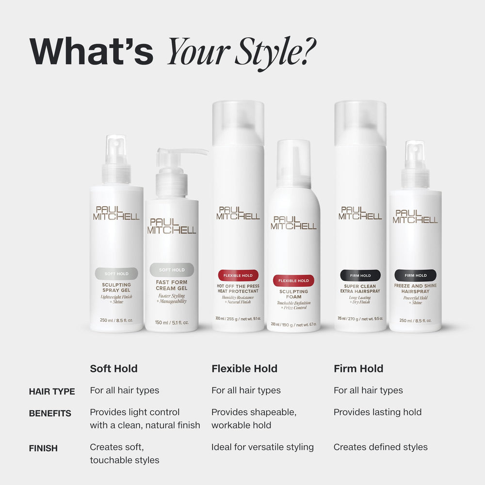 Paul Mitchell Sculpting Foam adds shine with flexible hold.