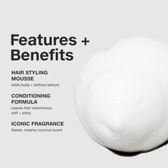 Paul Mitchell Sculpting Foam in hand demonstrates light hold.
