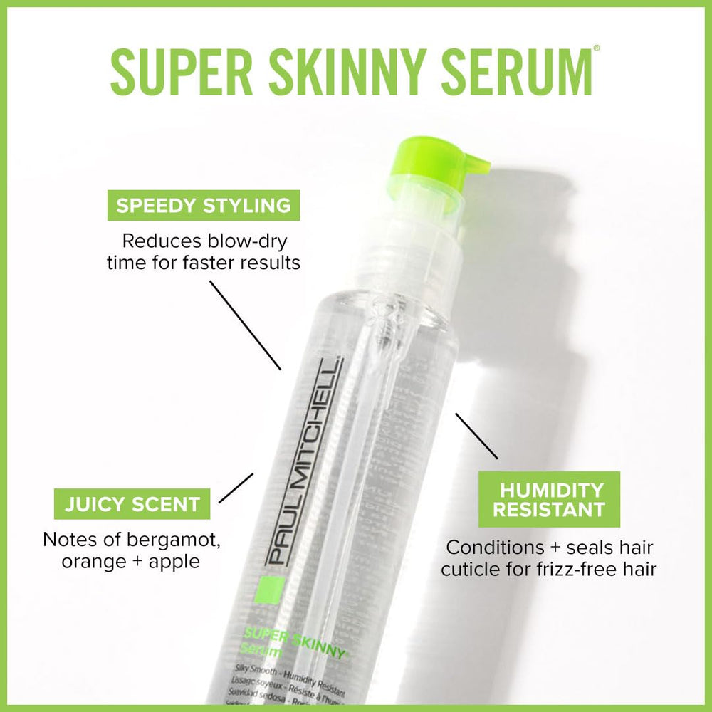 Paul Mitchell Super Skinny Serum pump for quick, even application before styling.
