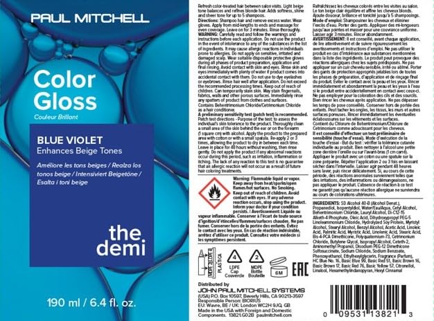 Paul Mitchell The Demi Color Gloss smells of pear and green apple for a fresh feel.